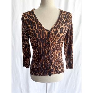 NWT Lucky Brand XS Cheetah/Leopard Print Button-down Shirt